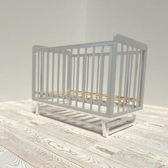 Детская кроватка с продольным маятником Incanto Anniken Серая/белая