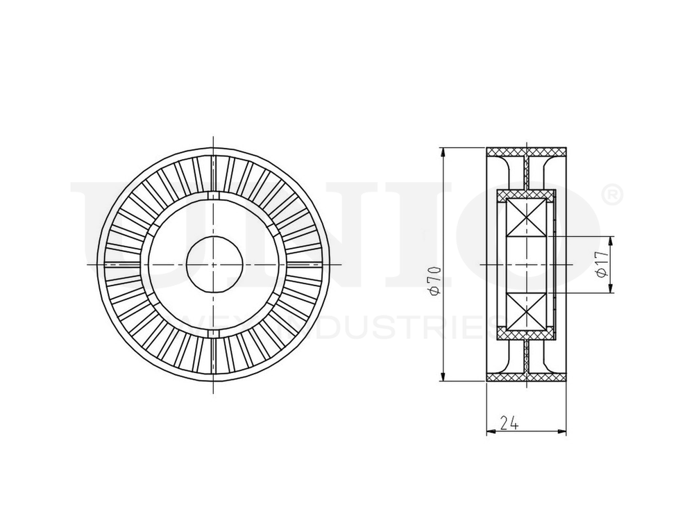 Ролик натяжной приводного ремня UNIO TNS-10019