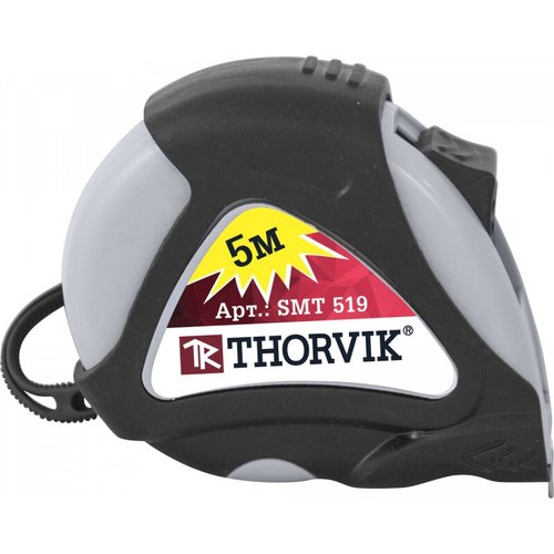 Рулетка THORVIK в обрезиненном корпусе 5м   SMT519