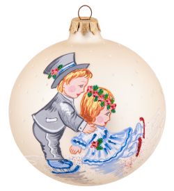 Элита НФШ-1682 Ел.украшение Шар «Дети на коньках» 100 мм