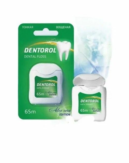 Зубная нить Dentorol с алоэ, 65 м