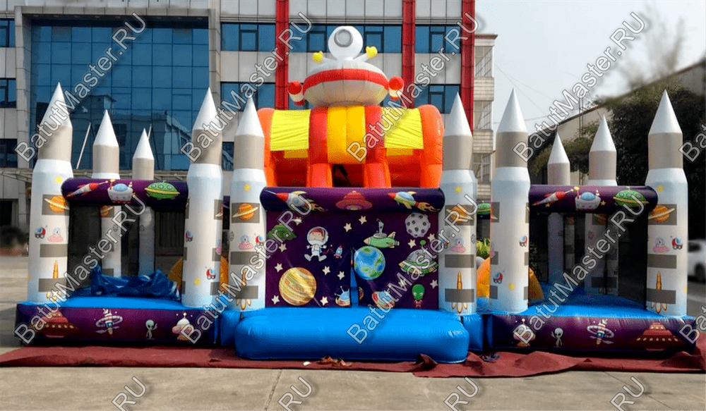 Коммерческий надувной батут "Покоряем космос" 10*6*4 м