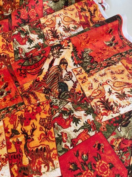 КИТАЙСКИЕ СЮЖЕТЫ - оранжевый, отрез 0,65м, 100% хлопок Handmade Fabrics 4