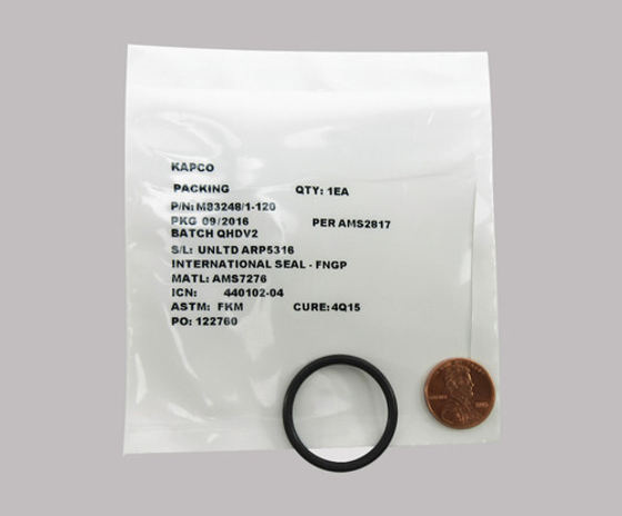 Proponent M83248-1-120 O-Ring, 1 in ID x 1-3/16 in OD, 3/32 in Thick, Fluorocarbon, Black