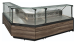 Витрина холодильная угловая Carboma Bavaria 3 GC111 VM-5-1 1008 (динамика, газлифт, без боковин, внешний угол 90) темный дуб