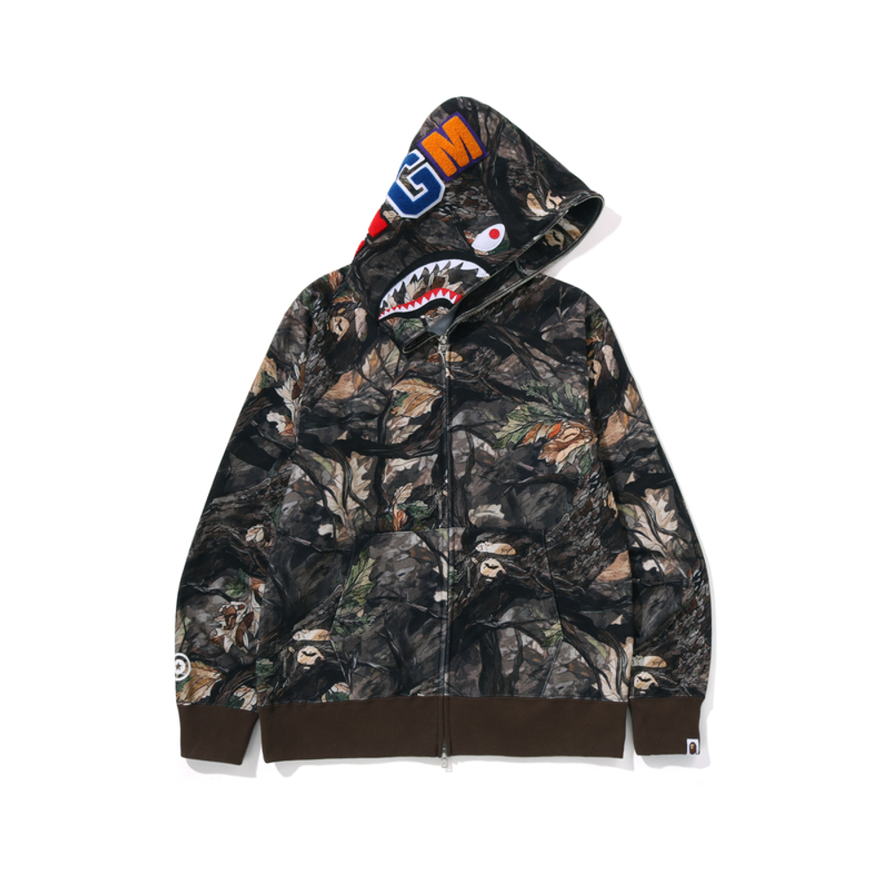 A Bathing Ape Bathing Ape Tree Edge Camo Shark Zip Up Худи коричневый