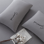 Комплект постельного белья Однотонный Сатин Вышивка на резинке CHR042