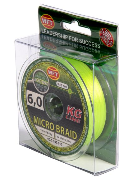 Леска плетёная WFT KG MICRO BRAID Chartreuse 150 м, 0100