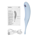 Голубой вакуум-волновой стимулятор клитора 20,4см Satisfyer Twirling Pro Blue