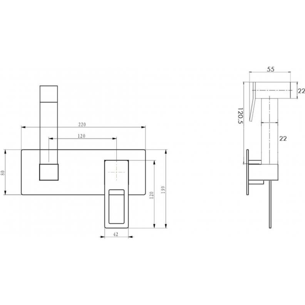 Гигиенический душ Boheme Q 147-CRCR со смесителем, С ВНУТРЕННЕЙ ЧАСТЬЮ