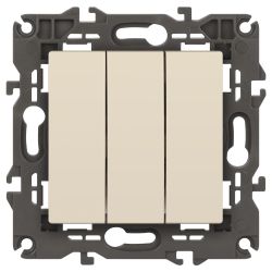 Выключатель ЭРА Elegance 14-1107-02 тройной 10АХ-250В IP20 слоновая кость