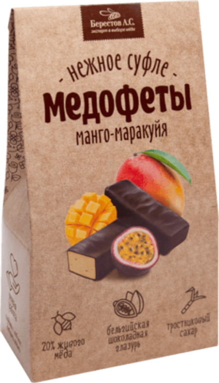 Медофеты Суфле манго-маракуйя шоколадной глазури 150г