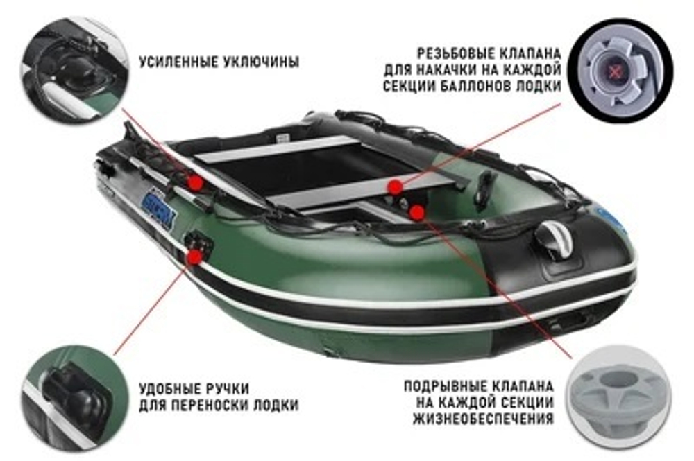 Лодка ПВХ STORMLINE ADVENTURE STANDARD 360 + 2х-тактный лодочный мотор MIKATSU M9.9FHS