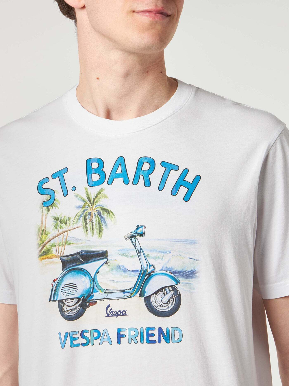 Футболка муж. Saint Barth VESPA FRIEND белый