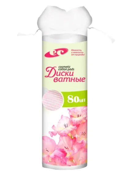 Ватные диски Емельянъ Савостинъ розовые с прошивными краями 80 шт