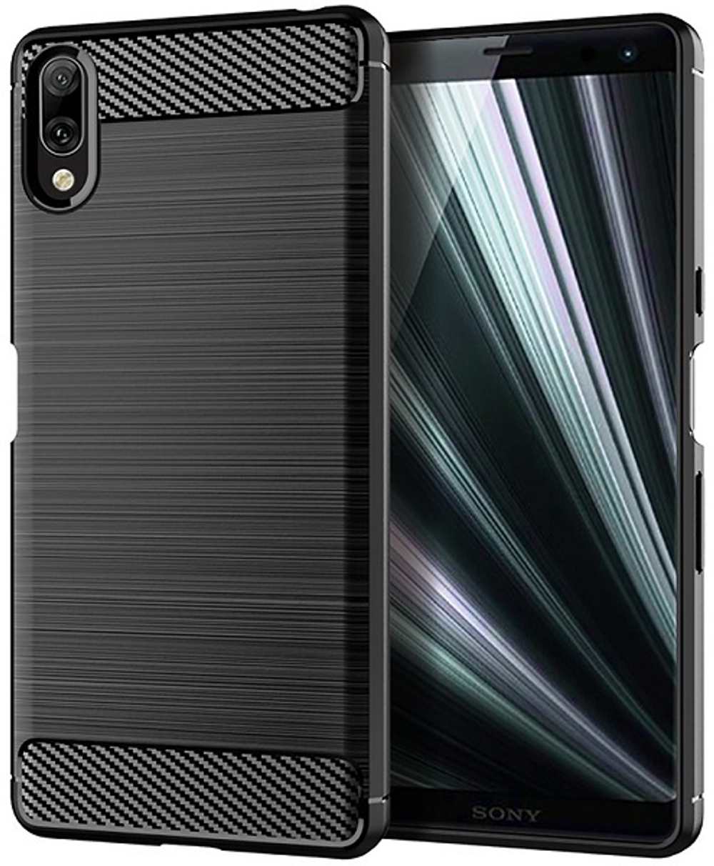 Чехол на Sony Xperia L3 цвет Black (черный), серия Carbon от Caseport