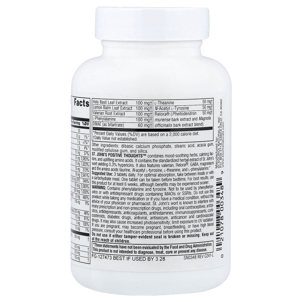 Source Naturals, St. John's Positive Thoughts™, 45 таблеток