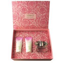 Versace Bright Crystal — парфюмерный набор для женщин с восхитительным цветочным принтом.