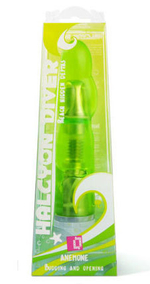 Зеленый вибромассажер Anemone, 17 см