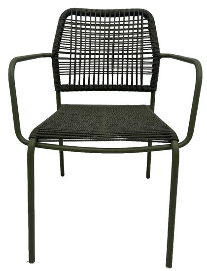 Стул уличный Vivi зеленый из металла и шнура