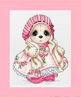 "Кролик в розовой юбке"-02674  вышивка