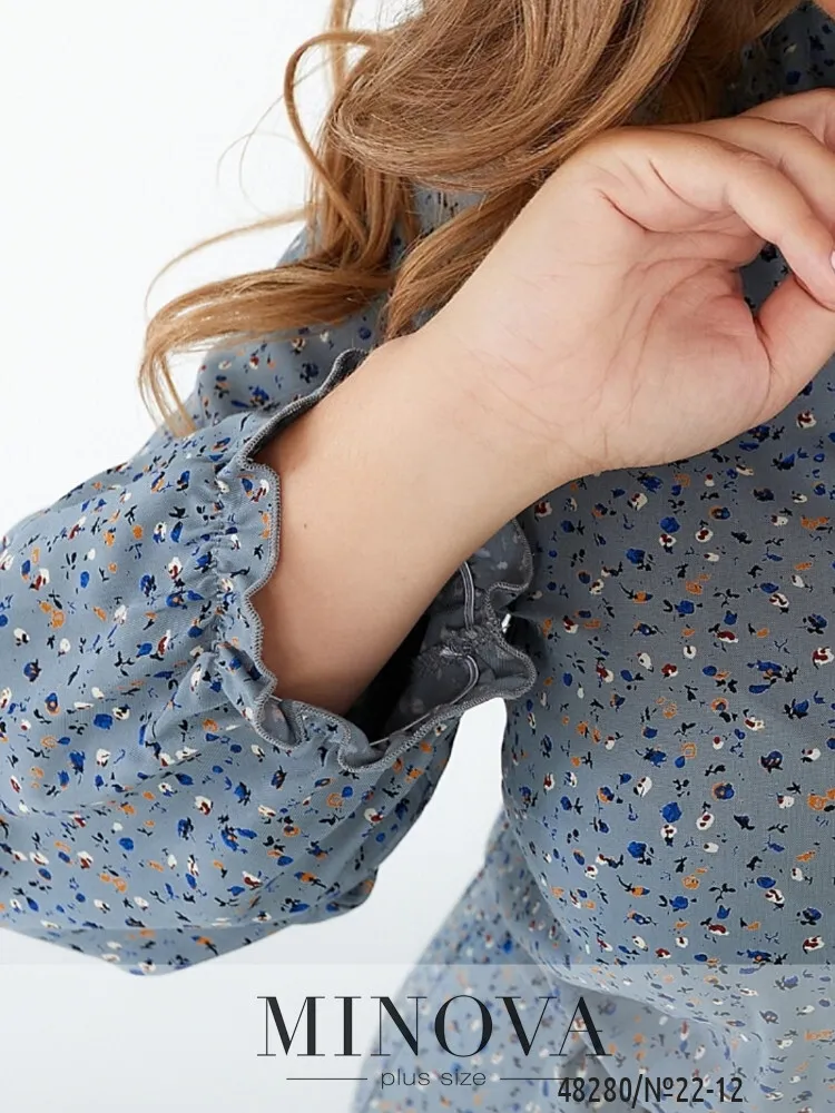 Платье 22-12-серо-голубой Minova