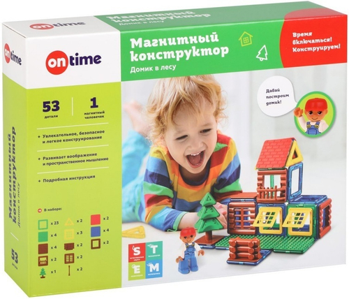 Магнитный конструктор домик в лесу 53 детали