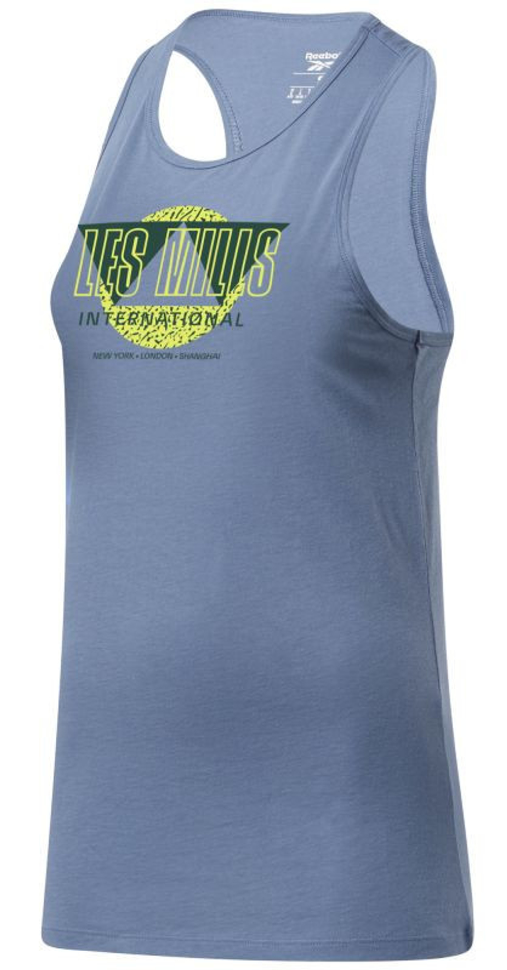 Женский топ теннисный Reebok Les Mills Graphic Racerback W - небесный