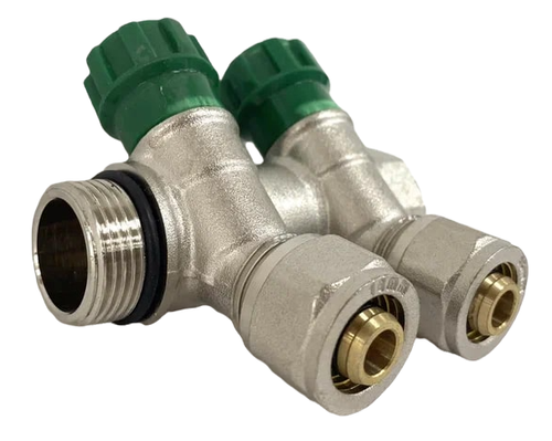 Коллектор Grema НВ 3/4x16 евроконус на 2 вых c вентилями (CN)