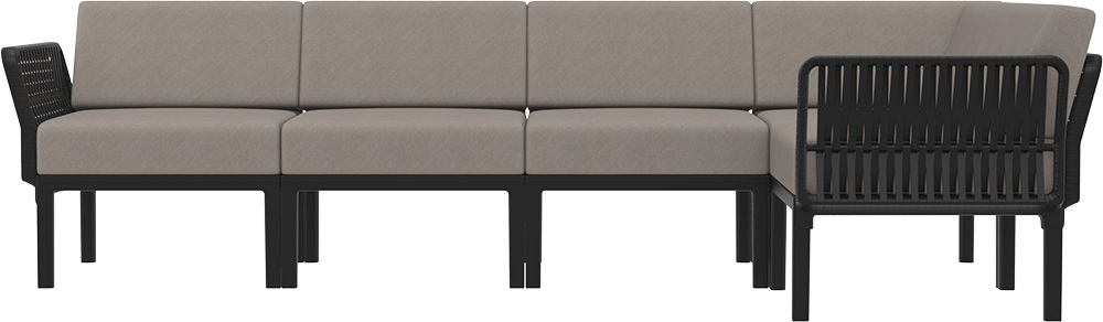 Комплект пластиковой мебели Siesta Contract Portofino Lounge Corner, черный, светло-коричневый