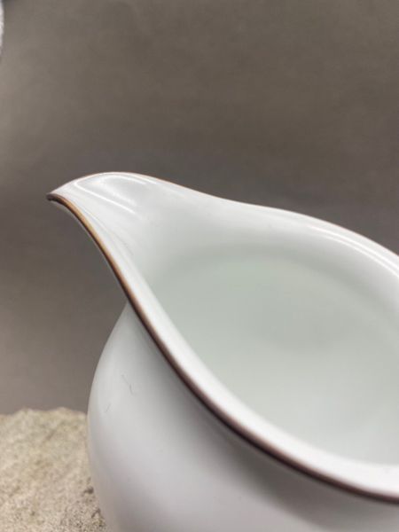 Сливник с длинным носом, белый с каймой, керамика,  200мл