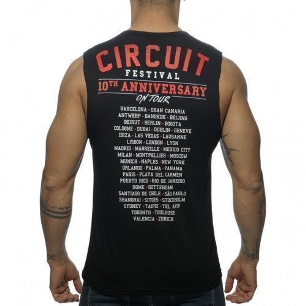 Мужская майка с принтом ADDICTED Черная AD4-M226