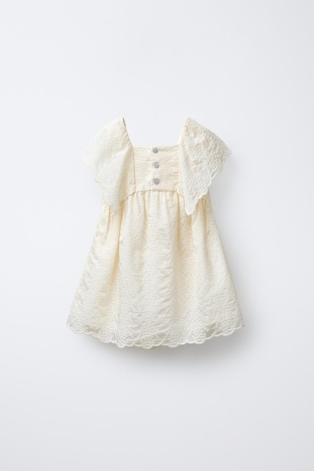 ZARA ПЛАТЬЕ С ВЫШИВКОЙ, ЭКРЮ