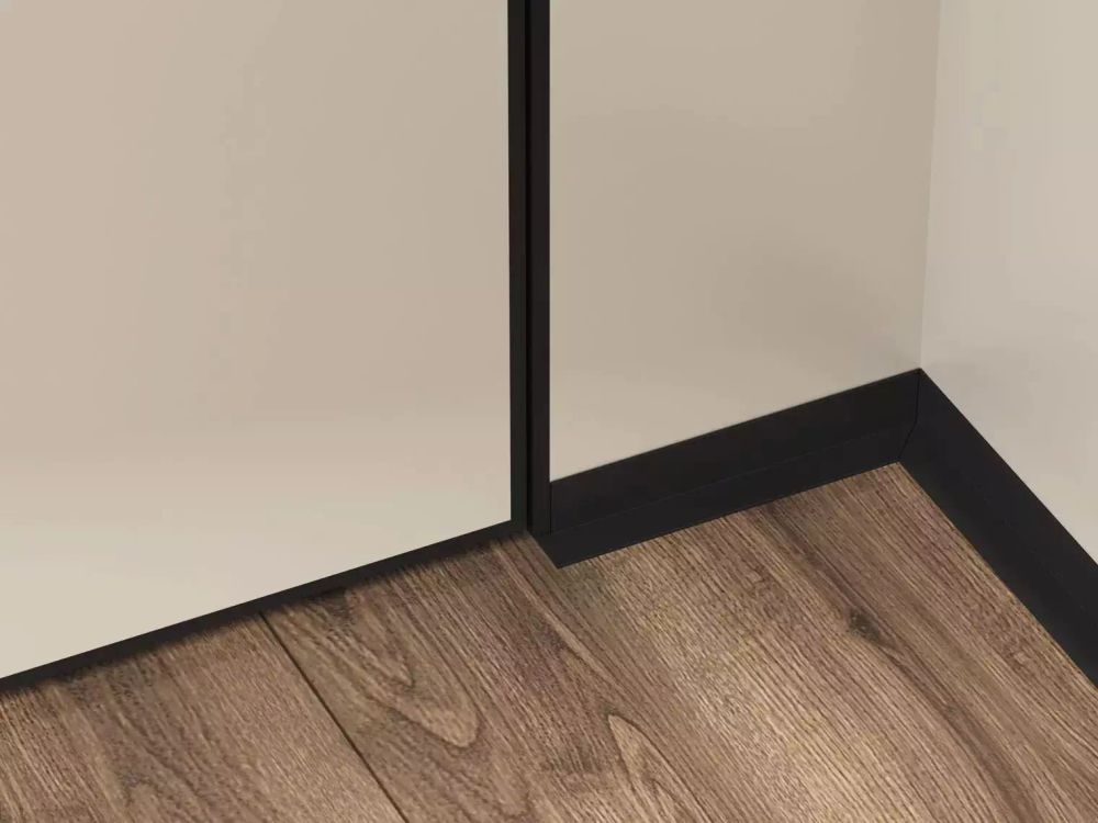 Микроплинтус micro-L MAX черный анодированный, 2450x16,2x35,6 мм