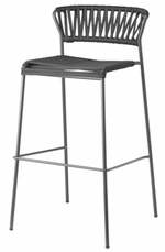 Стул барный плетеный Scab Design Lisa Filo, антрацит, черный