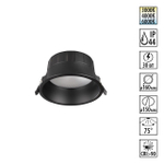 359556 WIR NT25 000 черный Светильник встраиваемый с переключателем цв. температуры IP44 LED 30W 220-240V 3000К\4000К\6000К CLARA