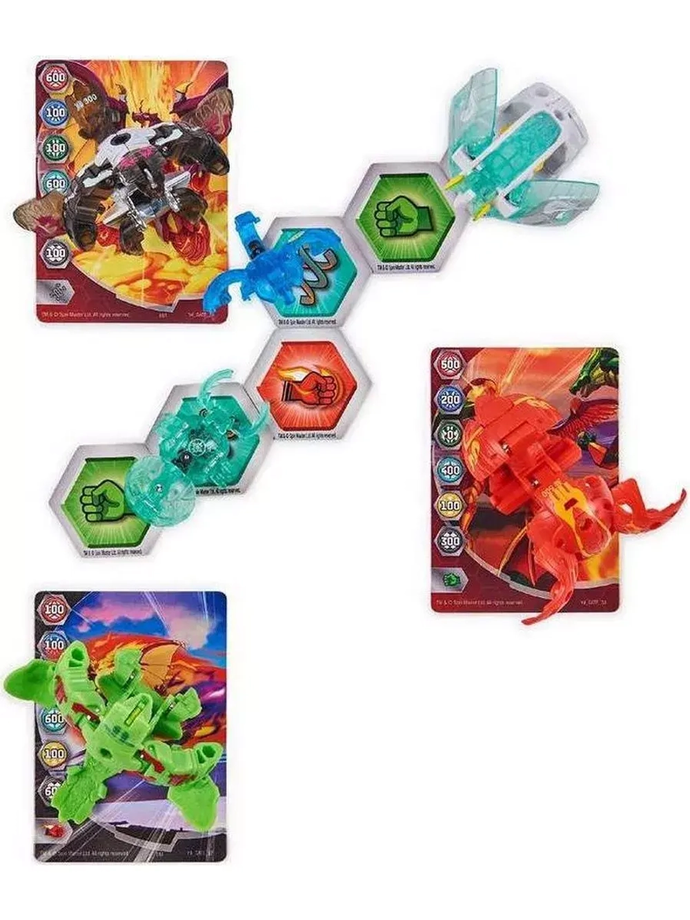 Набор игрушка трансформер Бакуган Armored Evolutions 6 шт