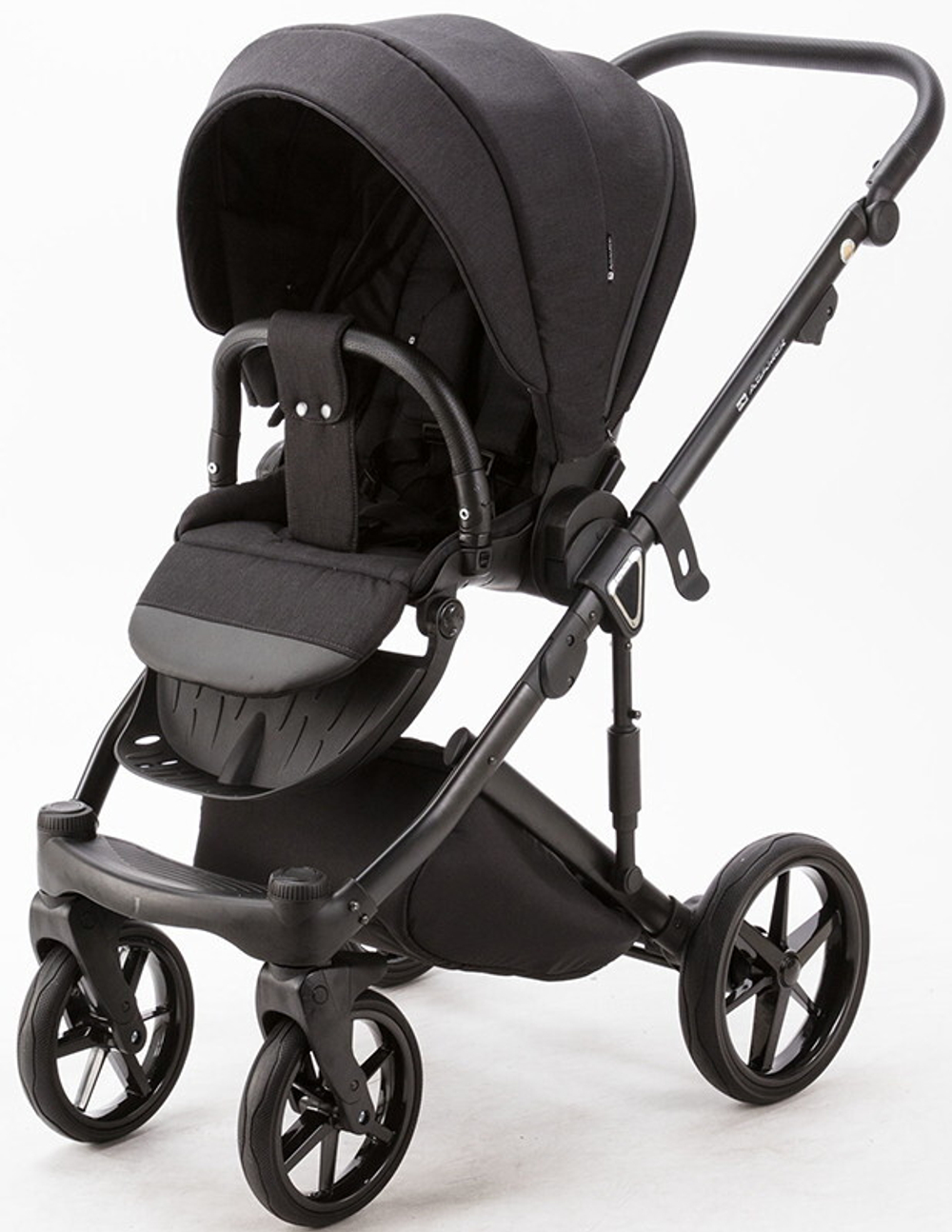 Детская коляска Adamex Marco 2 в 1 GA12 (ЧЕРН. ТК. + ЧЕРН.КОЖ.ОТД.)