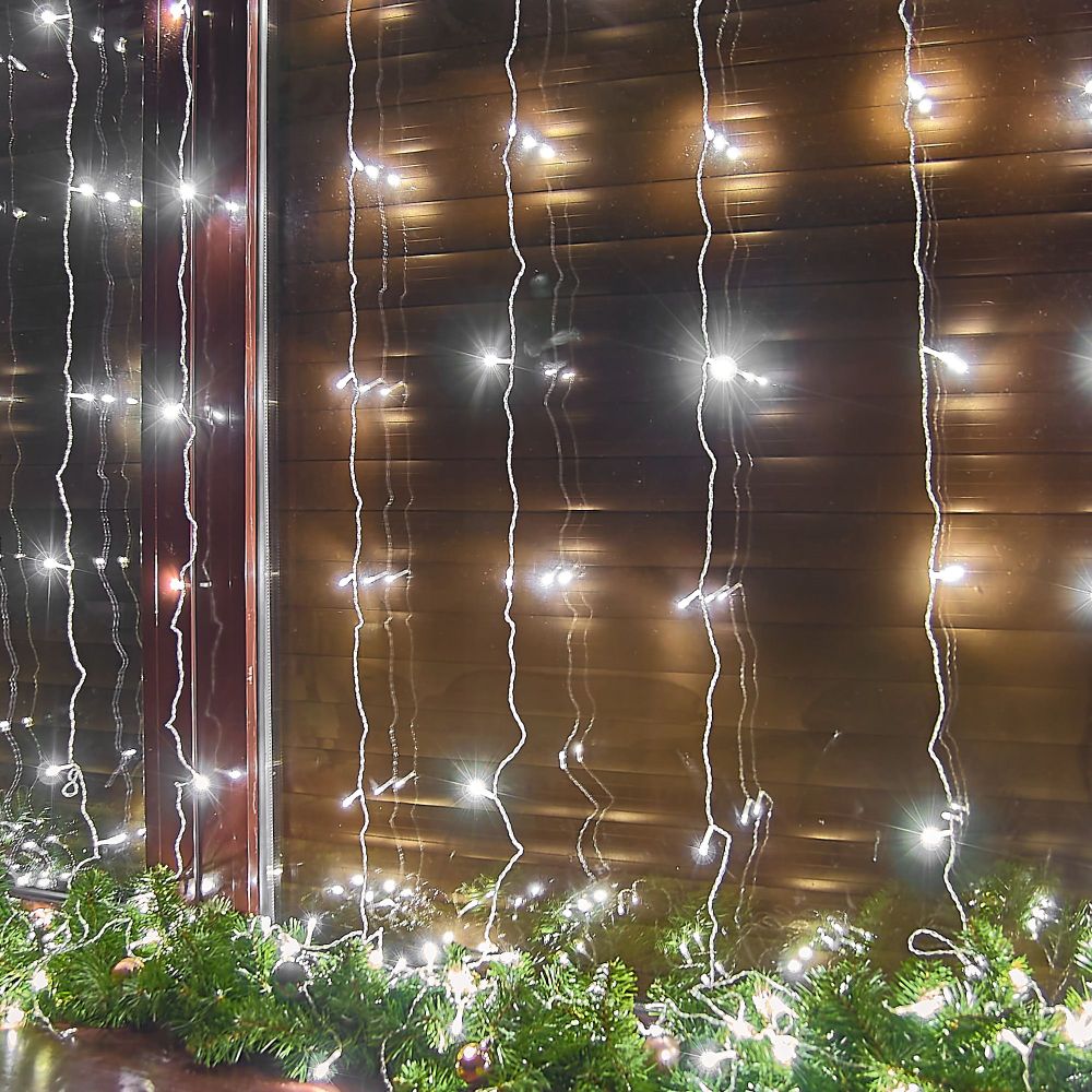 ULD-C3030-192-DTA WHITE IP20 Занавес светодиодный. 3х3м. 192 светодиода. Белый свет. Провод прозрачный. TM Uniel