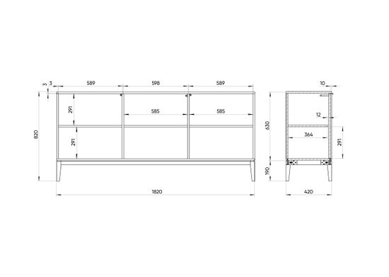 Тумба Fjord 3 двери глубина 42 см (темно-серый)