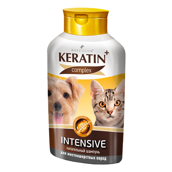 Шампунь Rolf Club Keratin+Intensive для жесткошерстных кошек и собак, 400 мл.