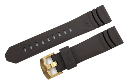 Силиконовый ремешок для часов Субмарина SSN-571 / 22 мм / серый / бронзовая пряжка