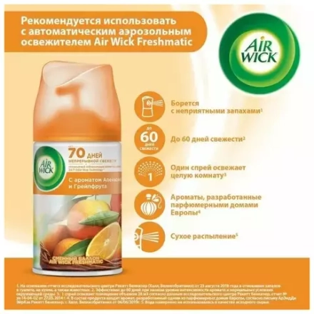 Air Wick сменный баллон Апельсин и грейпфрут, 250 мл