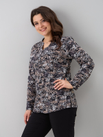 Блузка БЛ-22/черный-бежабстракция