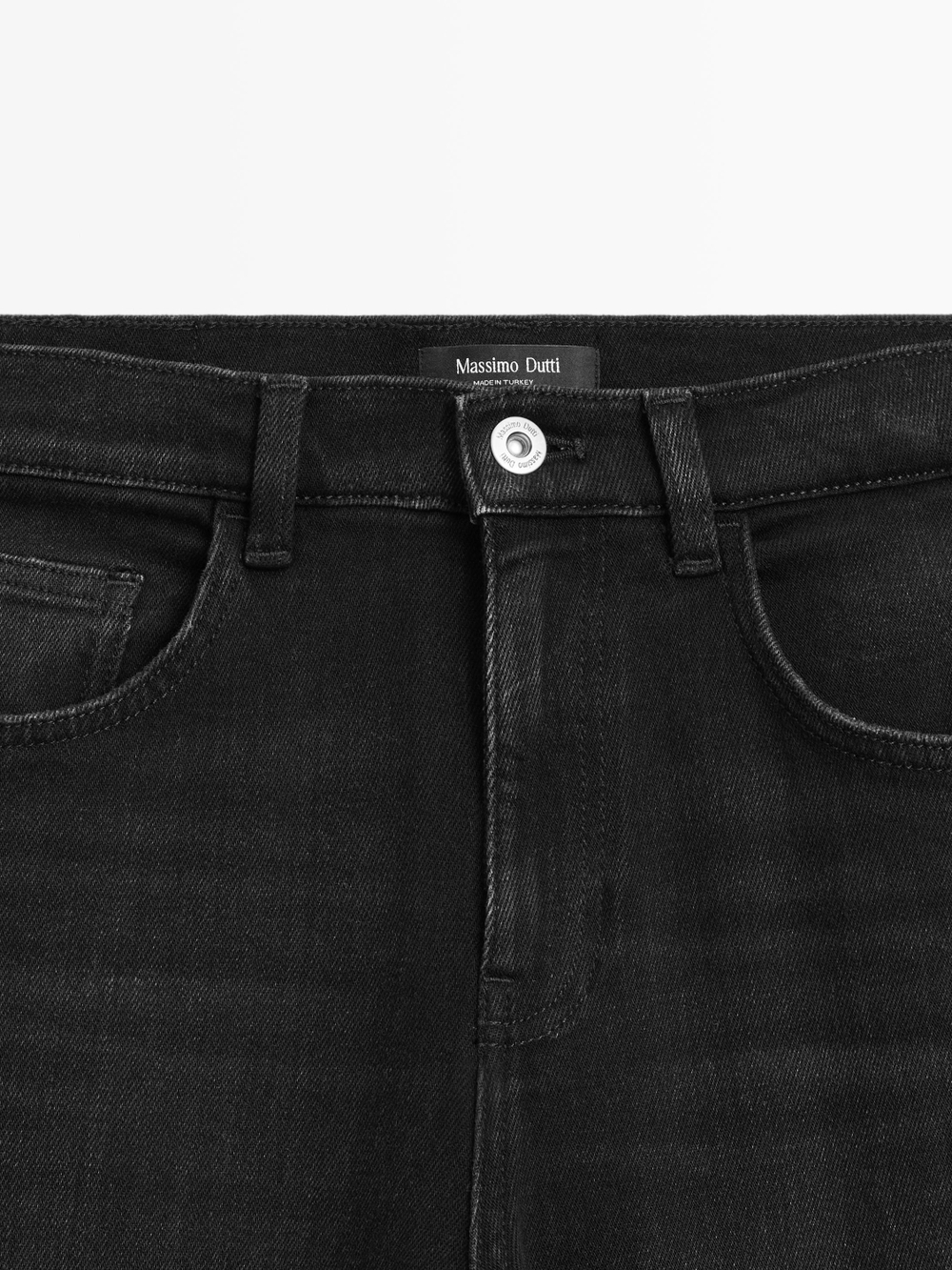 Massimo Dutti Джинсы клеш со средней посадкой, черный