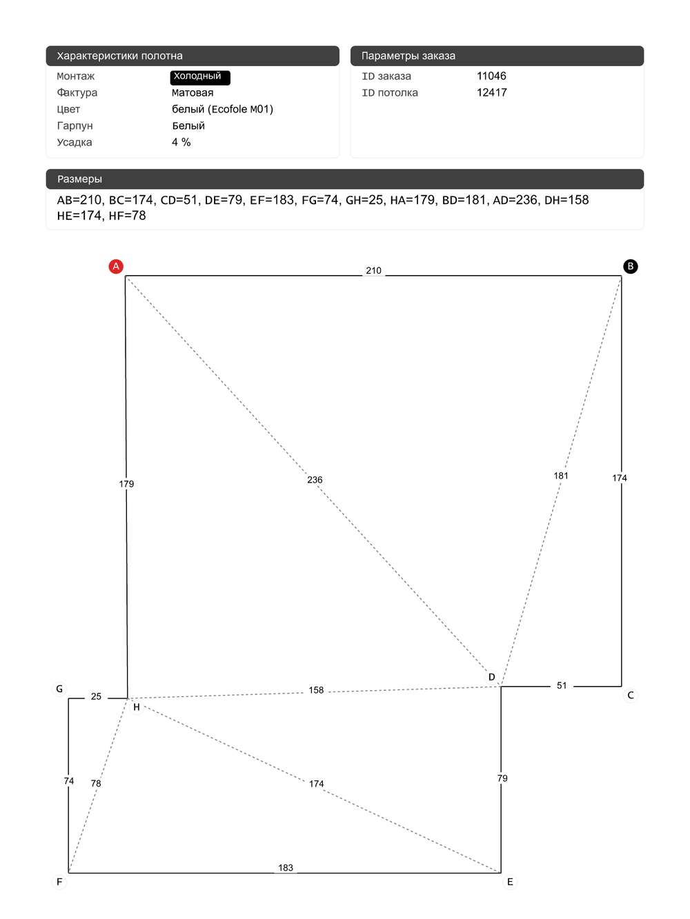 Натяжные потолки: 5.1 м2, 4 м2