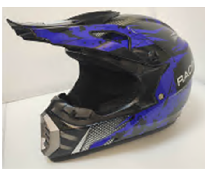 Шлем кроссовый взрослый MOTAX глянцево-черный-синий (G6)