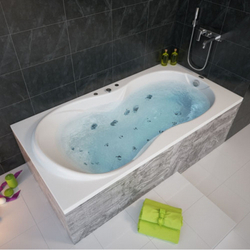 Акриловая ванна Aquatek (Акватек) Мартиника 180x90, с каркасом, с фронтальной панелью, со сливом-переливом