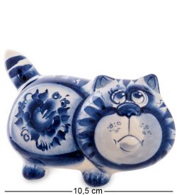 ГЛ- 529 Фигурка «Котяра» ср. (Гжельский фарфор)
