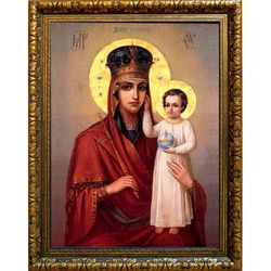 Призри На Смирение. Икона Божьей Матери на холсте.